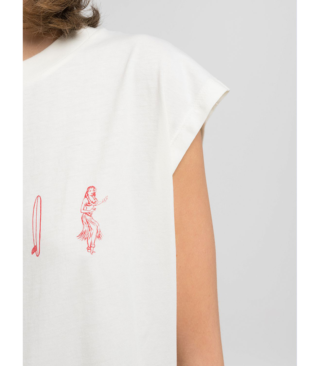 ボーイフィットコットンジャージーALOHAプリントTシャツ 詳細画像 バターホワイト 6